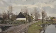 Laurits Andersen Ring, Road by the Village Pond in Baldersbrønde (Vej ved gadekoeret i Baldersbrønde), 1913, oil on canvas