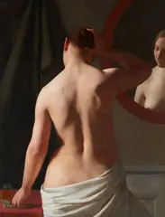 Ludvig August Smith, Female Model Before a Mirror (Kvindelig model foran et spejl), 1841, oil on canvas