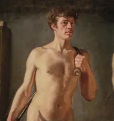 Constantin Hansen, Study of a Male Model (Mandlig modelstudie), oil on canvas