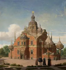 Heinrich Hansen, Tycho Brahe's Uraniborg (Uranienborg), 1882, oil on canvas
