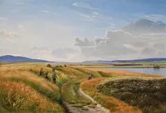 Vilhelm Kyhn, Summer Meadow (Sommerdag ved en sø, i forgrunden børn, der plukker blomster), 1880, oil on canvas