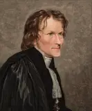 Christen Købke, The Sculptor Bertel Thorvaldsen (Copy of the upper section of C. W. Eckersberg’s painting of 1814, presented to the Royal Danish Academy of Fine Arts) (Portræt af billedhuggeren Bertel Thorvaldsen (Kopi efter den øverste del af C.W. Eckersbergs maleri fra 1814, skænket Det danske Kunstakademi)), 1828, oil on canvas