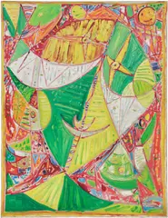 Egill Jacobsen, Green Mask (Grøn maske), 1977, oil on canvas