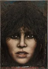 Kurt Trampedach, Portrait III (Portræt III), serigraphy and oil on canvas