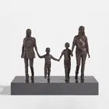 Gillian Wearing, A Real Birmingham Family Bronze, 2014, Cast bronze multiple on a polished black granite plinth, accompanied by the original cloth-covered packing box