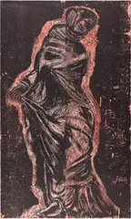 Jim Dine, Red Dancer on the Western Shore (C. 23), 1988, Monumental woodcut and etching in colors, on two sheets of joined Arches Cover paper, the full sheet