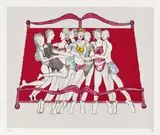 Louise Bourgeois, Eight in Bed (MoMA 224.3), 2000, Lithograph in colors with embossing, on Rives BFK paper, with full margins