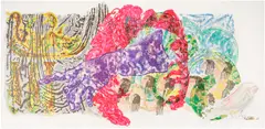 Nancy Graves, Canoptic Prestidigitation, 1990, Monumental lithograph in colors with Chine collé and handmade cast paper collage, on Arches paper, with full margins