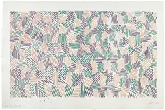 Jasper Johns, Scent (U.L.A.E. 166, S. 116), 1975-76, Lithograph, linocut and woodcut in colors, on Twinrocker paper watermarked Scent , with full margins, the colors attenuated