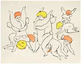Andy Warhol, In the Bottom of My Garden: one plate (F. & S. IV.95), circa 1956, Offset lithograph with hand-coloring in watercolor, on wove paper, with margins