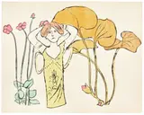 Andy Warhol, In the Bottom of My Garden: one plate (F. & S. IV.93), circa 1956, Offset lithograph with hand-coloring in watercolor, on wove paper, the full sheet