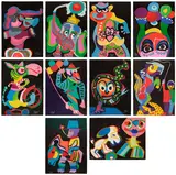 Karel Appel, Circus (Volume II), 1978, The complete set of 10 woodcuts in colors with carborundum, on Arches paper, the full sheets, all contained in the original folders with cut outs, with title page, text in French and English and justification, all loose and the text sheets folded (as issued), all contained in the original yellow canvas-lined portfolio with artist's name and title printed in silver and blue fabric lining