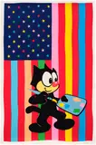 Ronnie Cutrone, Felix and Flag, 1988, Screenprint in colors, on wove paper, with full margins