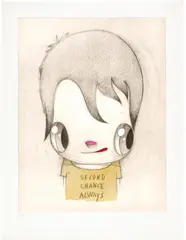 Javier Calleja, Second Chance Always, 2021, Etching with hand-coloring in watercolor and pencil, on Arches paper, with full margins