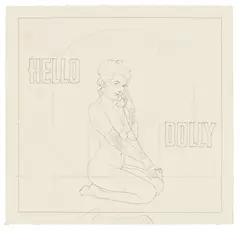 Mel Ramos, Hello Dolly, 1973, Unique graphite drawing, on wove paper