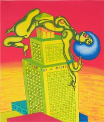 Peter Saul, Angela Davis (L. P. p. 167), 1972, Lithograph in colors, on wove paper, the full sheet