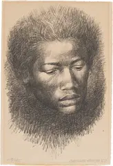 Charles White, Young Woman (Head), from Images of Dignity, 1967, Lithograph, on Arches paper, with full margins