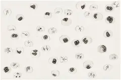 Howardena Pindell, Untitled #1, from Postcards from the Edge: A Benefit for Visual Aids, 2003, Unique collage of etchings, on wove paper, the full sheet