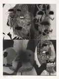 Barry Le Va, [Untitled], 1995, Two photographs with spray paint, on two sheets of joined photo paper mounted to debossed Harumi paper, with full margins