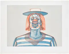 Wayne Thiebaud, Clown, from Recent Etchings I, 1979, Etching and aquatint in colors, on Somerset paper, with full margins