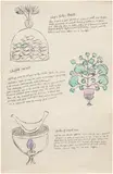 Andy Warhol, Sheep's Trotter Poulette, Stuffed Morels, Gullis of Hagel Hen, from Wild Raspberries (F. & S. IV.142), 1959, Offset lithograph with hand-coloring in watercolor, on laid paper, the full sheet, framed