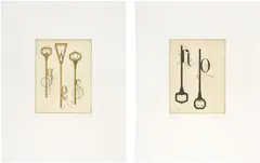 Tauba Auerbach, Yes; and No, 2005, The complete set of two etching and aquatints in colors, on wove paper, with full margins