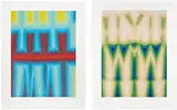 Tauba Auerbach, Fold Slice Topo I; and Fold Slice Topo II, 2011, Two aquatints in colors, on Somerset paper, with full margins