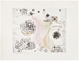 Mary Bauermeister, Needless Needles (for Rosa Esman), 1964/1972, Lithograph with hand-coloring in colored pencil, on wove paper, with full margins