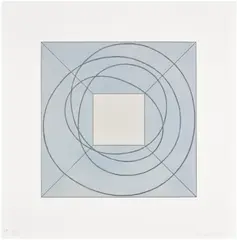 Robert Mangold, Framed Square with Open Center B (S. & S. 2013.2), 2013, Etching and aquatint in blue, on Hahnemühle Copperplate paper, with full margins