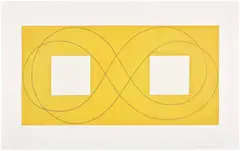 Robert Mangold, Double Square Frame I (S. & S. 2015.01), 2015, Etching and aquatint in yellow, on Hahnemühle Copperplate paper, with full margins