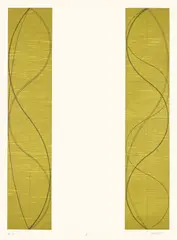 Robert Mangold, Two Columns A (S. & S. 2004.01.01), 2004, Etching and relief in colors, on Mulberry paper mounted to Arches Cover paper (as issued), with full margins