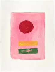 Adolph Gottlieb, Pink Ground (A.A.A. 77), 1972, Screenprint in colors, on wove paper, with full margins