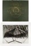 Bruce Nauman, Untitled (Green); and Untitled (C. pp. 317 & 318, C. 8 & 10), 1971 & 1972, One lithograph in colors, on wove paper, the full sheet, and one drypoint, on Rives BFK paper, with full margins
