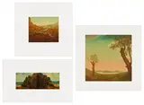 Joan Nelson, Untitled (River); Untitled (After Edward Hicks); and Untitled (Island) (C. p. 329), 1999-2000 & 1993-1997, Three lithographs in colors with screenprint varnish, on Rives BFK paper, with full margins