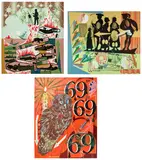 Lari Pittman, This Landscape, Beloved and Despised, Continues Regardless; This Recipe, Beloved and Despised, Continues Regardless; and Existential and Needy (C. p. 334), 1989 & 1991, Three lithographs in colors, two with screenprint, on Arches and Rives BFK papers, the full sheets