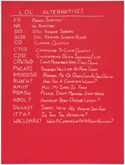 Scott Reeder, LOL Alternatives, 2014, Screenprint, on red paper, with full margins