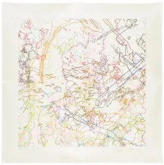 Ingrid Calame, #166 Working Drawing, 2004, Unique colored pencil drawing, on trace Mylar