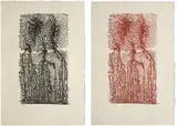 Max Ernst, Untitled; and Untitled (S. & L. 248), 1973, Two lithographs, one in colors, on Japan nacre paper, with full margins