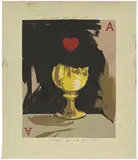Matthew Benedict, Black Beard's Cup, 1996, Unique gouache drawing in colors, on brown wove paper