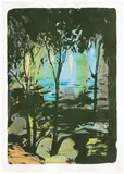 Emma Webster, La Nouvelle Epoque (The New Era), 2021, Lithograph in colors with extensive hand-coloring in ink and watercolor, on wove paper, with full margins