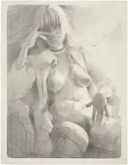 Lisa Yuskavage, Kathy Thinking, 2002, Lithograph, on wove paper, with full margins