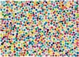 315 The people still call you names by Damien Hirst, 2016, Unique enamel painting in colors, on handmade paper, contained in the original artist's specified frame, sold Feb 2026