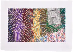Jasper Johns, Between the Clock and the Bed (U.L.A.E. 245), 1989, Lithograph in colors, on John Koller HMP paper, with full margins
