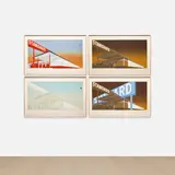 Ed Ruscha, Standard Station; Mocha Standard; Cheese Mold Standard with Olive; and Double Standard (E. 5, 30-32), 1966 & 1969, The rarely seen together set of four screenprints in colors, on wove paper, with full margins