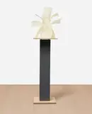 Frank Gehry, Memory of Sophie Calle’s Flower, 2012, Cast urethane multiple with wooden pedestal designed by the Architect