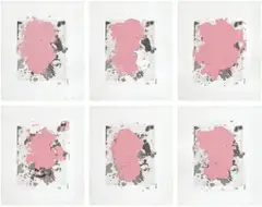 Christopher Wool, Portraits (red), 2014, The complete set of six lithographs in colors, on Rives BFK paper, with full margins