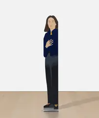 Alex Katz, Standing Ada (S. 216), 1988, Shaped aluminum multiple with screenprint in colors on both sides, with aluminum base