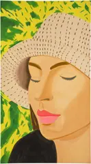 Alex Katz, Straw Hat 3 (S. 770), 2022, Monumental archival pigment print in colors, on Innova Etching Cotton Rag paper, the full sheet