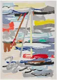 Roy Lichtenstein, Sunshine Through the Clouds, from Landscape Series (G. 1258, C. 216), 1985, Lithograph, woodcut and screenprint in colors, on Arches paper, with full margins