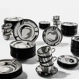 Roy Lichtenstein, Durable Dish Place Setting, 1966, 12 complete six-piece glazed ceramic place settings, 72 pieces